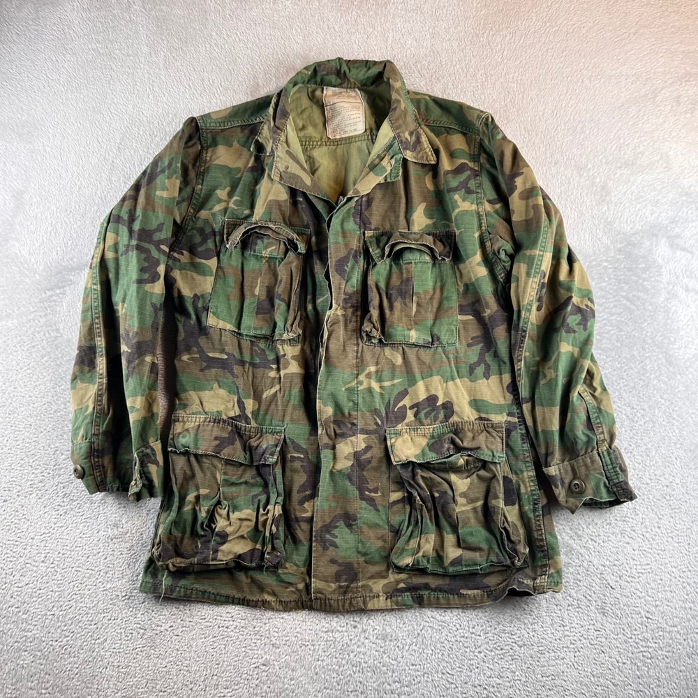 Vintage Selma Apparel US Military Woodland Camo Field Jacket Hot Weather Medium